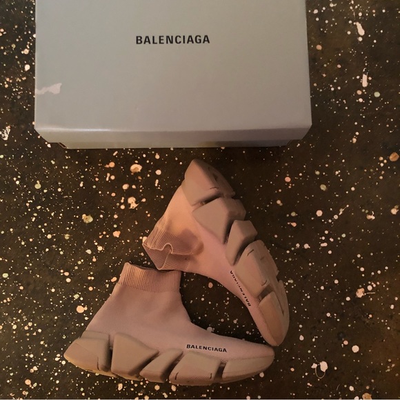 Balenciaga Speed Light 2 Sneakers Beige 3D Knit - Picture 3 of 9